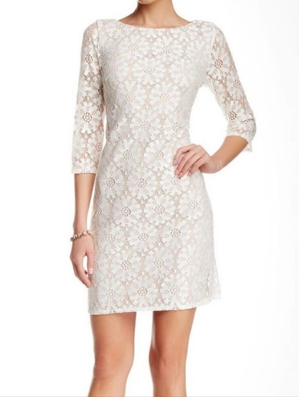 Jessica Howard Illusion Lace Sheath Dress